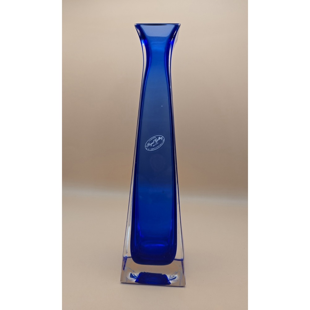 Colbalt Blue‎ Vase Crystal Square Royal Gallery Made In Italy